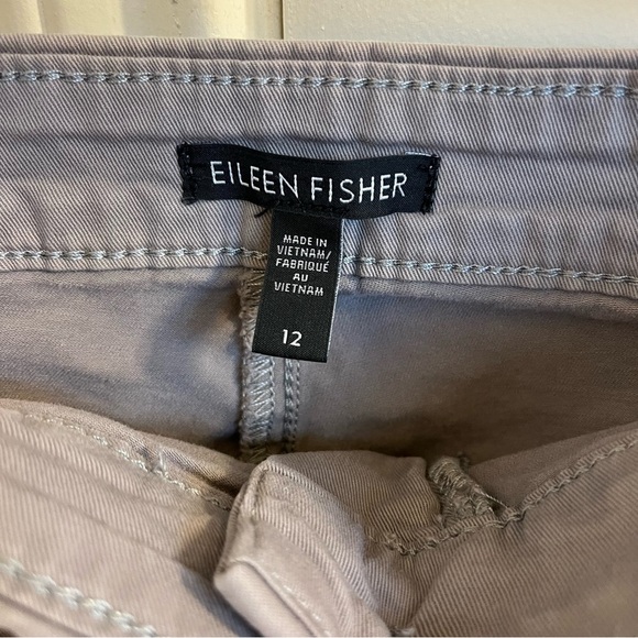 Eileen Fisher Organic Cotton Stretch Twill Chino Pants Size 12 - Picture 5 of 7